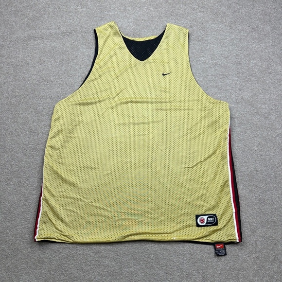 Vintage Nike Tank Top Mens Size Large L Yellow Mini Swoosh Adults Basket… - Picture 1 of 8